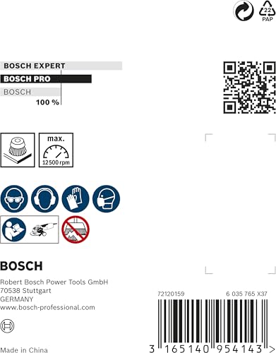 Bosch Professional 1 x Wavy Cup Brush Clean (for Inox, X-LOCK, Rustproof, Diameter 75 mm, Wire Thickness 0.3 mm, for Diameter 125 mm, Accessories Angle Grinder)