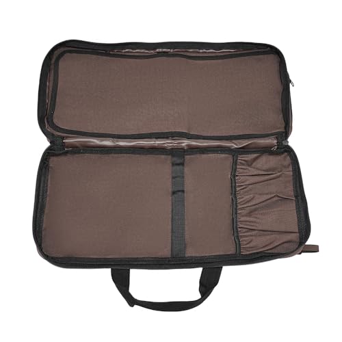 EVERPRIDE 4 Sections - Brown - Chef Knife Bag Holds 20 Knives 4 Storage Compartments,Professional Culinary Case with Shoulder Strap, Black, Laptop/Tablet Padded Slot - Knives Not Included