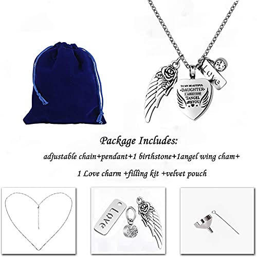 Heart Cremation Jewelry for Ashes Urn Pendant Necklace to My Beautiful Wife Daughter Gramdma Mom