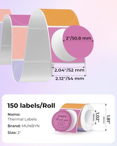 2 Inch Round Thermal Labels+2 Inch Circle Thermal Sticker Labels