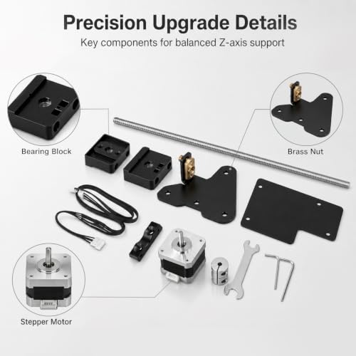 QWORK® Dual Z-Axis Upgrade Kit Compatible with Ender3, Ender-3S, Ender-3 Pro, Ender 3V2, Ender 3 Neo, Ender 3 V2 Neo 3D Printers - Enhance Stability and Precision
