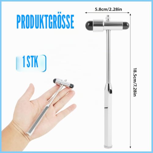 Neurological Reflex Hammer with Integrated Brush and Needle, High Quality Double Plastic Head for Muscle Reflexes, Multifunctional Percussion Reflex Hammer for Nervous System Examinations (1) 1