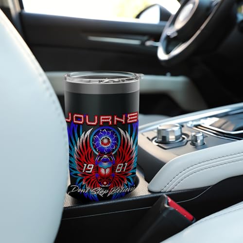 Journey Don't Stop Believin' Scarab Stainless Steel Insulated Tumbler Black 20 Ounces
