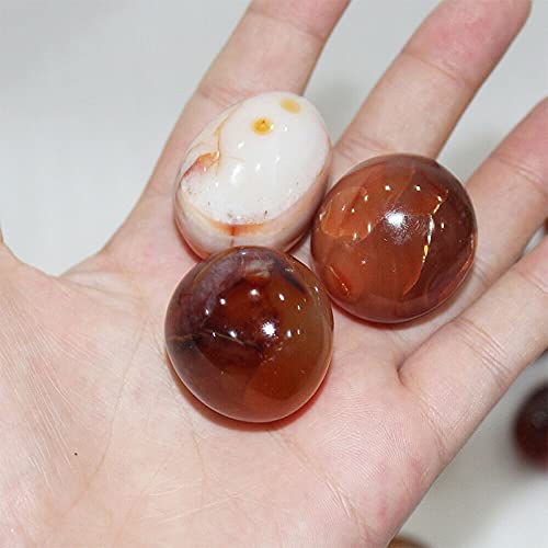 Acxico 1Pcs 30G Natural Red Carnelian Agate Crystal Energy Palm Stone Reiki Healing Gemstone