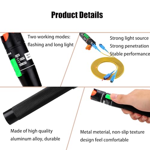 Visual Fault Finder 30mW 30km FTTH Fiber Optic Tester Fiber Optic Pen with 2.5mm Standard Interface for Fiber Interface SC/FC/ST (Pack of 1) 1PCS