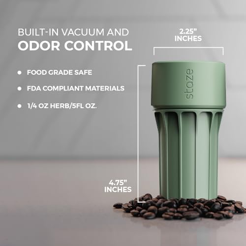 Staze Air Tight Smell Proof Container (148ml) – Vacuum Seal Jar - Waterproof Food Storage Canister, Portable Small Smell Proof Jar for Coffee, Herb, Spice & Gummies - (CAMO TRIO) CAMO TRIO
