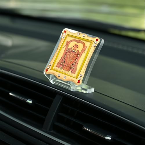Shree Balaji Idol – Lord Venkateswara Statue for Car Dashboard, Home Temple, Office Desk, Hindu Lord Tirupati Balaji God Figurine Showpiece, Spiritual Décor & Devotional Gift