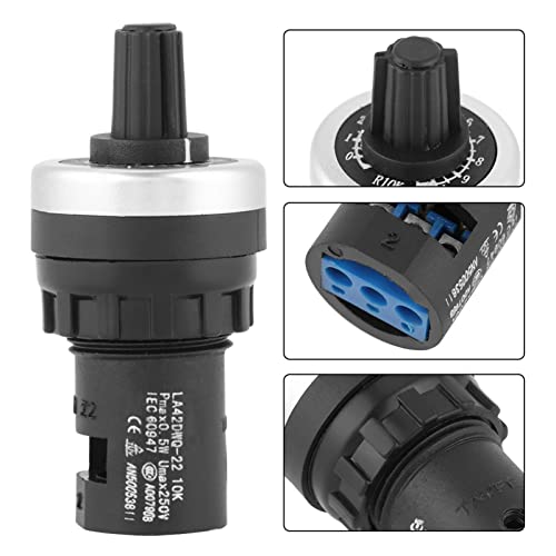 DEWIN Potentiometer 10 K, rotary potentiometer, potentiometer, plate mounting for VSD VFD drive with variable speed