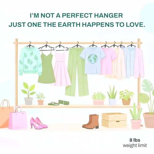 Eco-Friendly Cloth Hangers- Pack of 10- Made from 100% Recycled Milk Cartons- Sustainable Adult Hanger, Non Slip Notches - Ideal for Dresses Coats,Shirts, Skirts & More