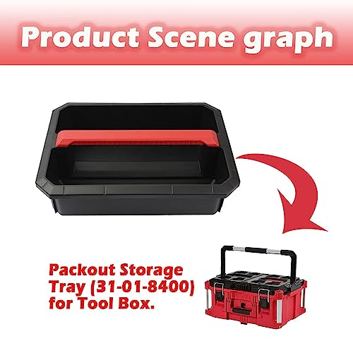 Follde Packout Tray compatible with Milwaukee large tool box, black modular tool storage insert