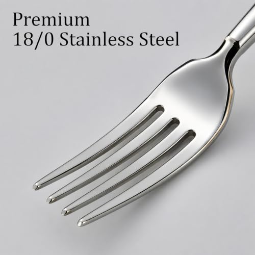 8 Pieces Dinner Forks Set, Dishwasher Safe, Black Handle