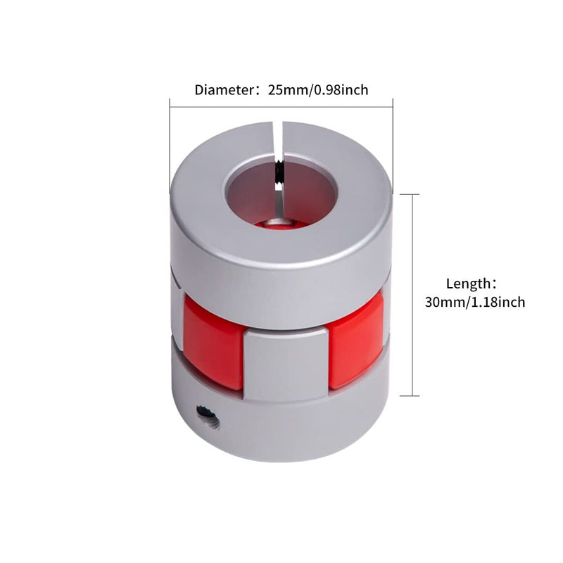 [Australia - AusPower] - D25 L30 6mm to 10mm Motor Shaft Coupling Aluminum Flexible Shaft Coupler connector for CNC machine 3D printer DIY encoder 6-10mm D25 L30 