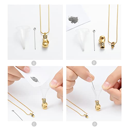Boxing Glove Shape Stainless Steel Ashes Keepsake Cremation Jewelry for Ash Cool Cremation Pendants for Ashes Cremation Necklace Gold