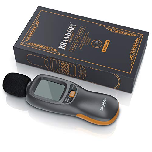 Brandson - Sound level meter calibrated - Digital volume meter - 35dB to 130dB with LCD display with backlight - Noise meter - MAX/MIN data storage