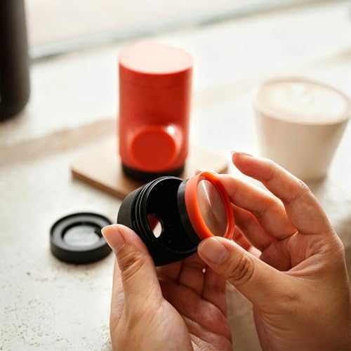 WACACO Portable Coffee Maker for Outdoor Compatible Ground Coffee, Manually Operated Espresso Maker, Espresso Machine Coffee On The Go, Ultra-Small (Copper Clay) Copper Clay