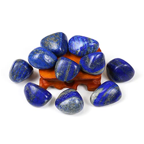 Tumbled Polished Natural Lapis Lazuli Stone, Chakra Stones(10Pcs) Blue