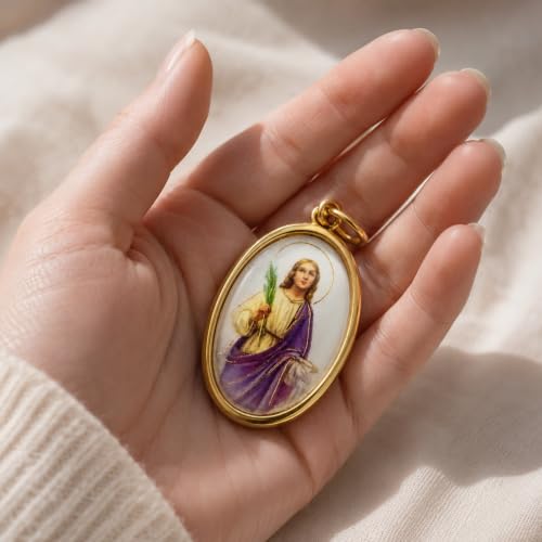 Westmon Works St Lucy Medal Gold-Tone Italian Metal with USA Made Holy Card