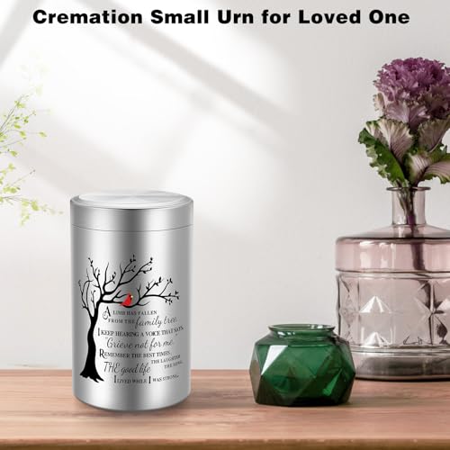 SOITIS Small Urns for Human Ashes Keepsake 3.54“ Tree of Life Mini Urns Silver