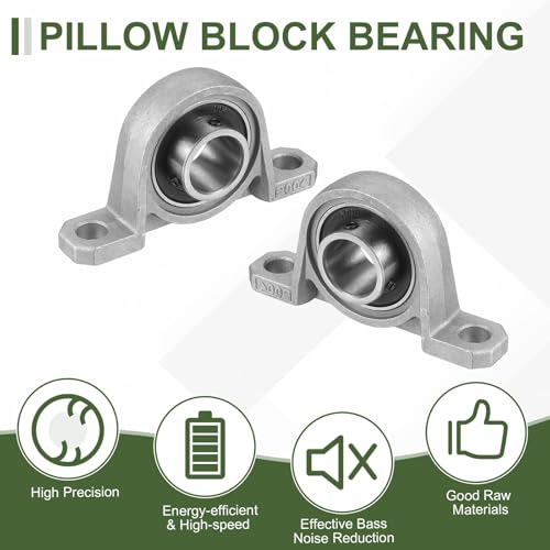 sourcing map 2Pcs KP004 Pillow Block Bearing 3/4" (20mm) Zinc Alloy Steel Self Alignment Mounted Flange Bearing, (ABEC5) KP004 (20mm Bore) 2