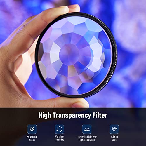 Neewer 82mm Kaleidoscope Prism Lens Filter, Photography Prism Crystal Glass Effect Filter with Multi Refraction and Variable Number of Photographic Subjects