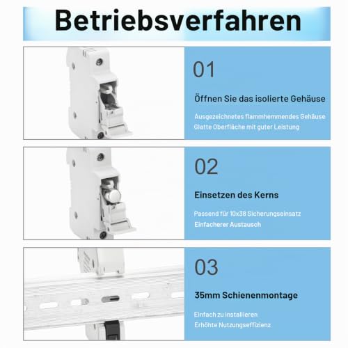 Heschen Cylindrical Ceramic Tube Fuse Link RT18-32 (RO15) 10 * 38 mm 2A 500V CE TüV Pack of 10