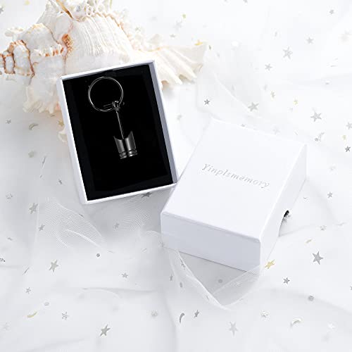 Yinplsmemory 2 Pack Car Parts Cremation Jewelry Piston Urn Necklace Urn Keychain for Men Piston Ashes Keepsake Memorial Jewelry Black