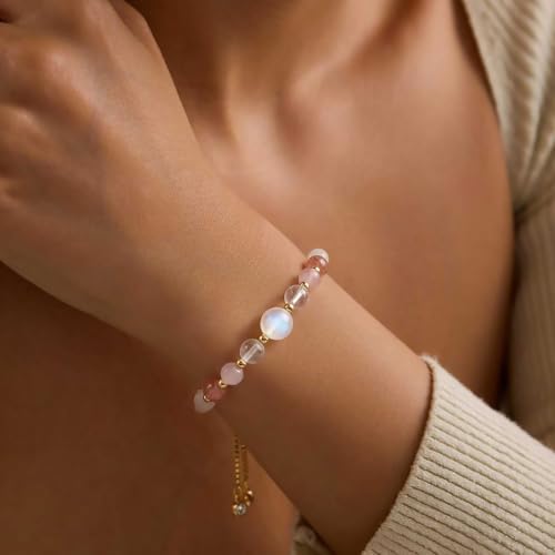 Healing Crystal Moonstone Bracelets for Women, Protection Jewelry Gifts