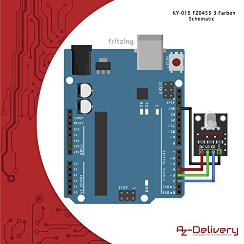 AZDelivery 3 x KY-016 FZ0455 3-Colour RGB LED Module 3 Colour Compatible with Arduino and Raspberry Pi Includes eBook