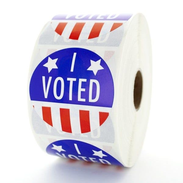 I Voted Stickers - Stars and Stripes Design