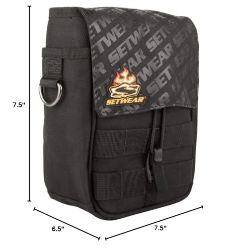 SetWear black tool pouch, 7.5-inch high by 6.5-inch wide, with compact utility design