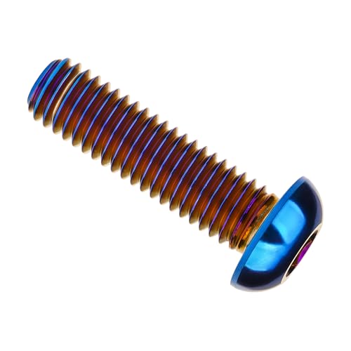 Wanyifa titanium M6x25mm button head socket screws, 6-pack, burnt blue finish