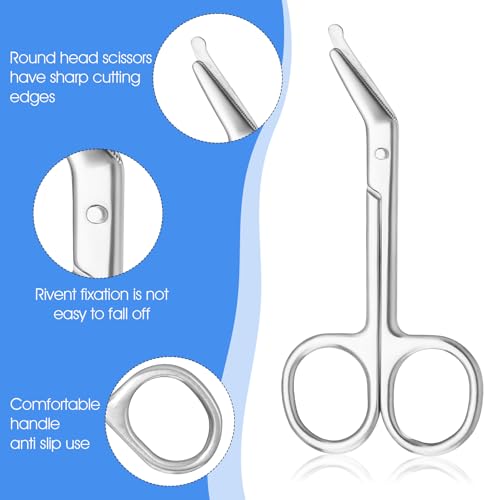 Set of 2 Premium Surgical Scissors Colostomy Urothrostomy Silver | Made of stainless steel, stoma care, suitable for doctors, veterinarians, nursing home