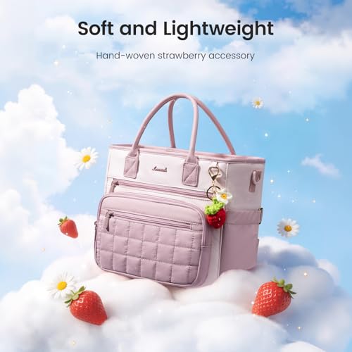 LOVEVOOK Insulated Lunch Box for Women,X Large Adult Lunch Cooler Bag Women Dark Pink with Light Pink X Large —18L