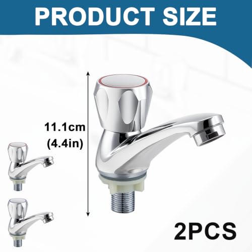 2 PCS Bathroom Taps, Hot and Cold Metal Basin Taps Pair