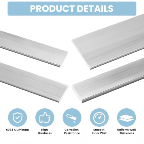 Lakkeoi 2-piece 6061 aluminum flat bars, 36-inch length, 1-inch width, and 1/8-inch thickness