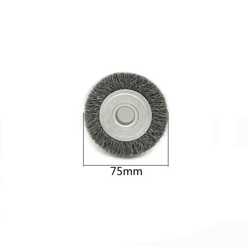 [Australia - AusPower] - Steel Wire Wheel Brush, 75 x 13mm Wheel Wire Brush, Rotating Round Wire Brush for Cleaning Rust, Stripping and Grinding 