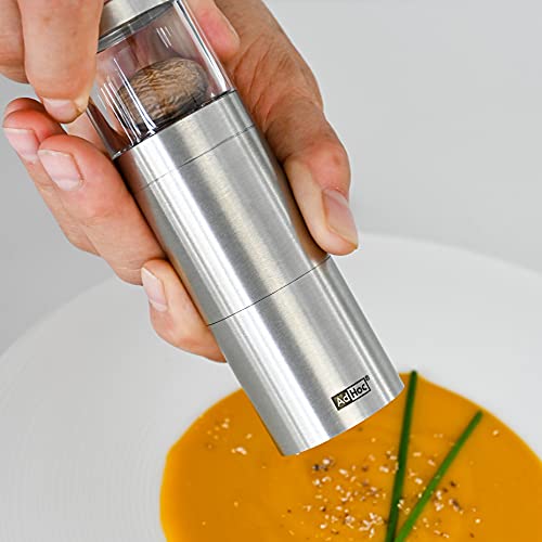 AdHoc Muskatino Nutmeg Grinder Spice Mill Razor Sharp PreciseCutDuo Blades Clear/Silver
