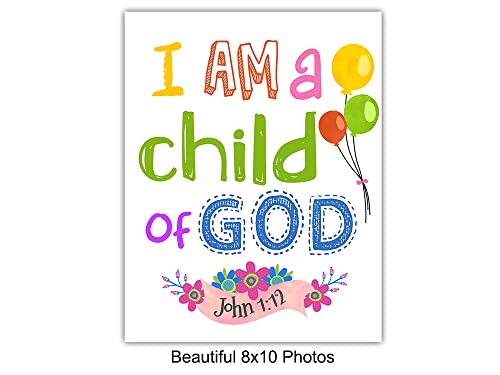 Bible Verse Wall Decor - Christian Wall Decor - Religious Art - Scripture Art - Psalms, Proverbs - Spiritual Inspirational Christian Gifts for Women - Girls Bedroom Artwork - God Decoration