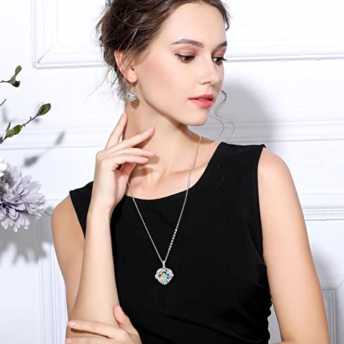 Urn Necklace for Ashes Cremation Jewellery for Ashes Necklace Double Heart Pendant for Ashes Keepsake Necklace Funeral Memorial Gift for Human Pets Ashes, 61cm
