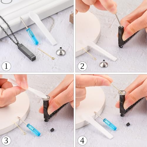 Abooxiu Screw with Screwdrivers for Urn Necklace Cremation Jewelry Ashes Keepsake Stainless Steel Replacement Black Black Screw+Screwdriver