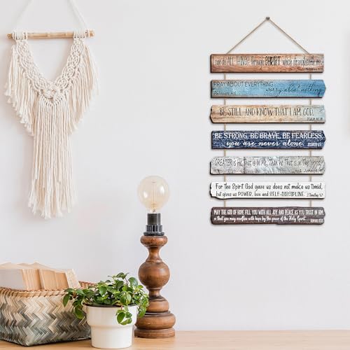 Yookeer 7 Tier Christian Wall Art Bible Verses Brown English Style