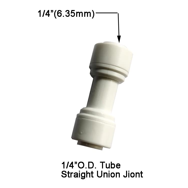 [Australia - AusPower] - Malida 1/4" OD to 1/4" OD push fit straight union quick connector for RO water system push to connect tube (10pack) 10 I-TT-0202 