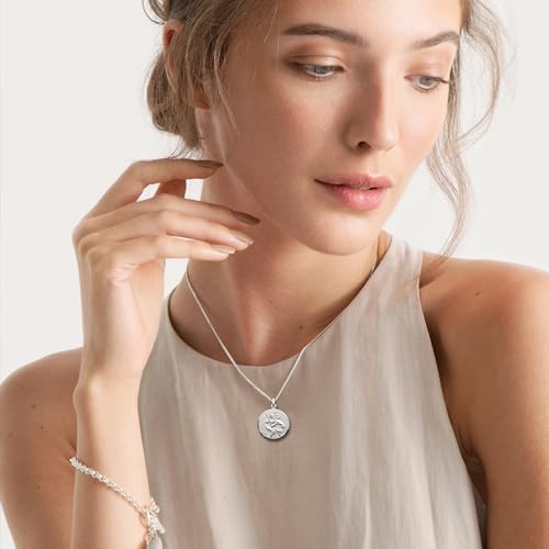 Christopher James of London | Solid 925 Sterling Silver St. Christopher Pendant and Chain 20mm 18" Chain