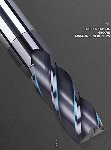 5-piece carbide square end mill bits set, 1/4-inch 4-flute AlTiN-coated cutters by Home of Quality Tools