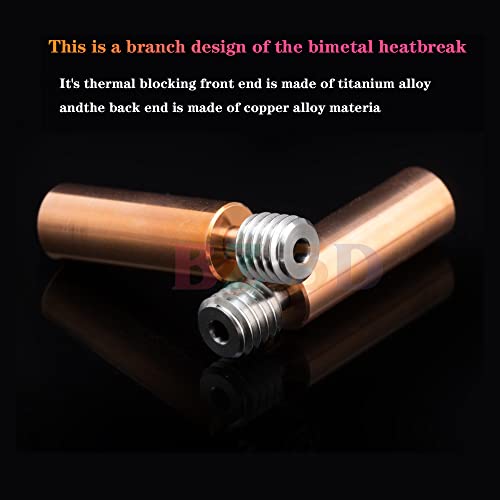 Ender 3 CR-10 Bi-Metal Heatbreak,Ender 3 V2 All Metal BiMetal Heatbreak for Ender 3/V2/Pro/Ender 5/Plus/CR-10/10S/S4/S5/CR-10 V2/V3/Neptune 3/Pro/Plus/Max/Neptune 4/Pro 3D Printer Hotend.(2PCS)