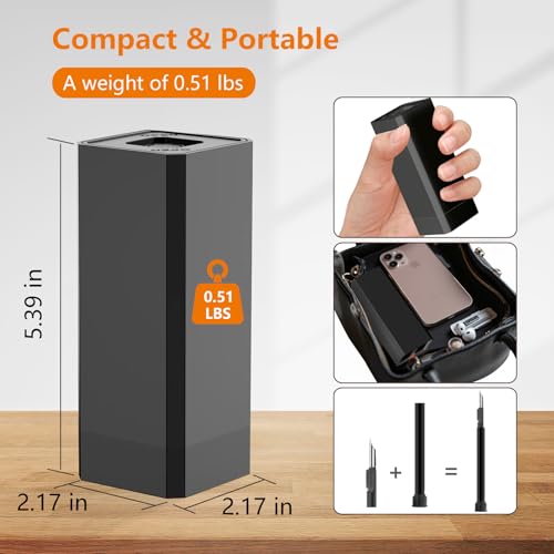 Cell Phone Cleaning Kit, iPhone Cleaning Kit for Charging Port Cleaner Keyboard Cleaning Kit for Airpods/Android/USB C/Earbuds/Laptop/iPad/Camera Lens with Stylus Pen (Black Brush Refill) Black (with 10 Mini Brush)