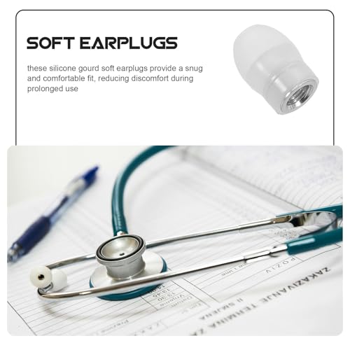 CHILDWEET Two Soft Silicone Ear Plugs with Thread Noise Reducing for Stethoscope Replacement Parts in Hospital and Practice Use