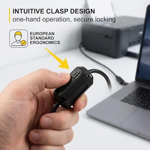 Ferrite Cores for Cables, Ferrite Core Clip Set, Rfi-EMI Noise Reduction Cable Clip, with 5-13 mm Inner Diameter, Ferrite Core, for USB Cable, Audio and Video Cable, Power Cable, with Storage Box