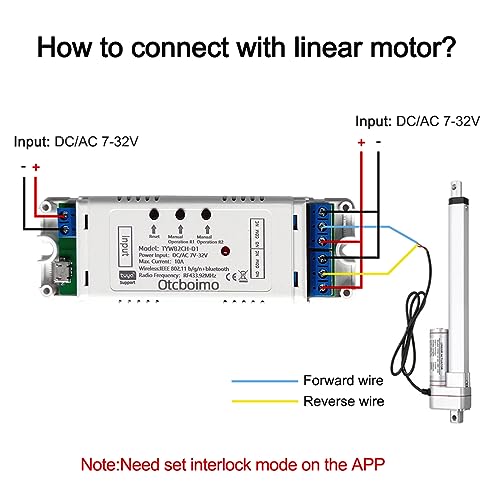 WiFi Electric Linear Actuator Controller, 2 Channel DC12V 24V