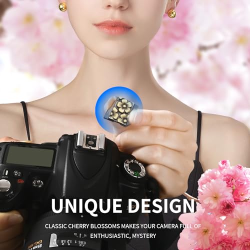 Metal Camera Hot Shoe Cover for DSLR/SLR-Cherry Blossom Bronze Brass